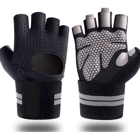Gants de musculation respirants - gants de fitness - gants de sport et de fitness - unisexe - noirs - taille XL Noir