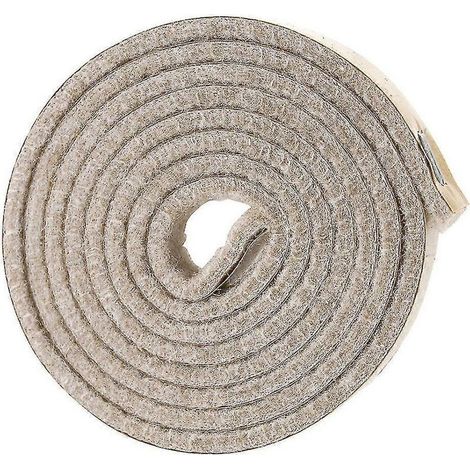 Rouleau de bande de feutre autocollante haute résistance pour surfaces dures (1,27 cm x 152,4 cm), blanc crème (1/4)