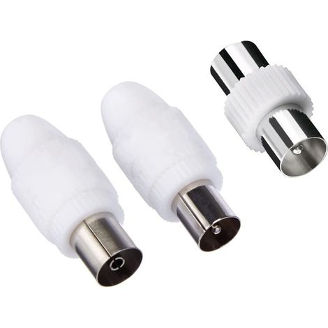 Kit Connettore Antenna Tv 9.5 mm Coassiale Cavo Spina Volante Maschio Femmina