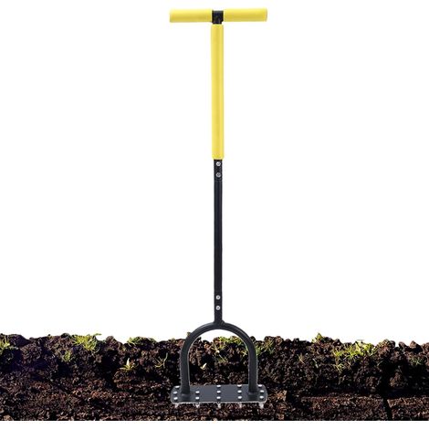 Aérateur De Gazon Pointes Aératrices pour Sol Compacté avec Outil d'Aération Manche en T Ergonomique Scarificateur Jardin à Plateau Large pour Aménagement Paysager et Agriculture (1/5)