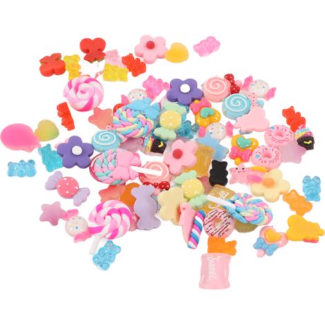 80Pcs Resin Decor ABS Resin Lightweight Durable Wear Resistant Bright Colors Wide Application Slime Decor for DIY (1/5)