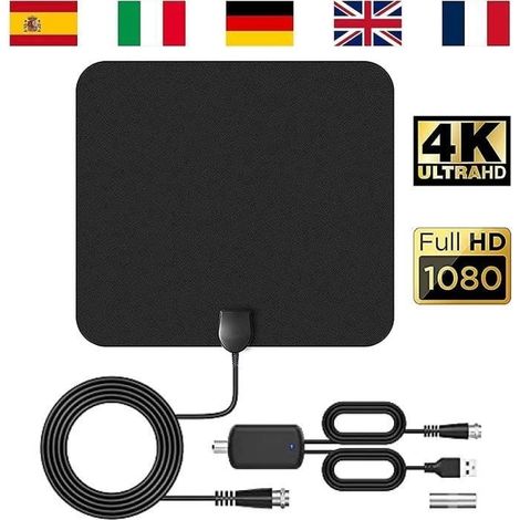 Antenne TV Intérieur Puissante 120KM - Chaînes HD gratuites à vie (1/4)