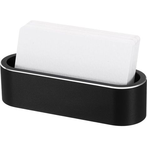 Tarjetero de escritorio,Exhibidor de tarjetas de metal,Organizador de aleación de aluminio,Negro (1/5)