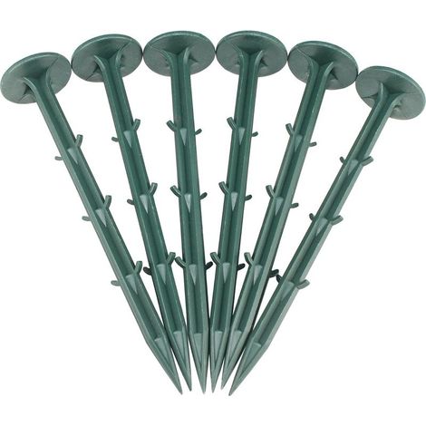 Lot de 50/100/150 piquets de jardin en plastique de 16 cm, ancrages paysagers, pointes antirouille pour bordures de pelouse, toiles de paillage, bâches, décorations de Noël, tentes de camping (50)