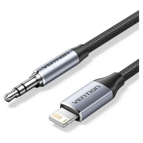 Adaptador audio vention bmchf/ jack 3.5 macho - lightning macho/ 1m/ gris