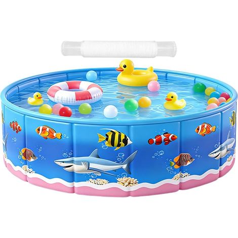 Kinderpool Faltbares Wasserspielzeug, reißfest, faltbarer Pool für Kinder im Garten im Freien Sommer Wasserspiele Erde Partys Dusche Haustiere (1/5)