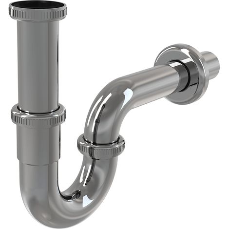 alcadrain Röhrengeruchverschluss „U“ für die Waschbecken DN32 mit einer Überwurfmutter 5/4", Metall (1/2)
