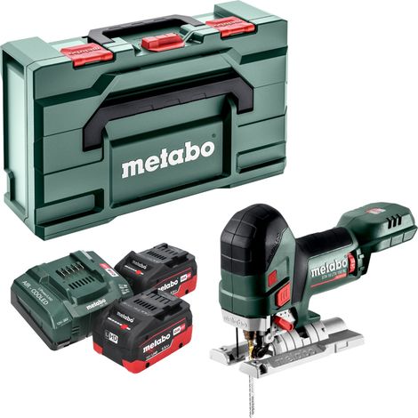 Metabo STA 18 LTX 150 BL Scie sauteuse sans fil 18 V 150 mm Brushless + 2x batterie LiHD 5,5 Ah + chargeur + Metabox