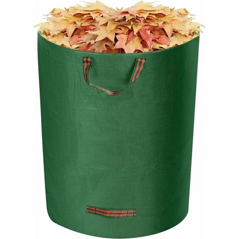 Sac Jardinage - Sac Dechets Verts 300 L - Pour Ramassage Feuilles et Mauvaises Herbes - Pliable Réutilisable avec Cadre de Support et Poignées - 1 Pièce