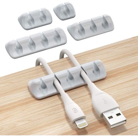 Kabelorganisatoren für den Schreibtisch – 5er-Pack – Feste Silikon-Kabelclips (1/4)