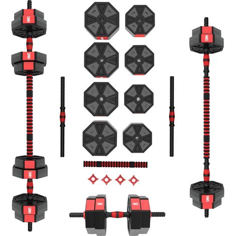 Juego de mancuernas y barras compuestas de 15 kg