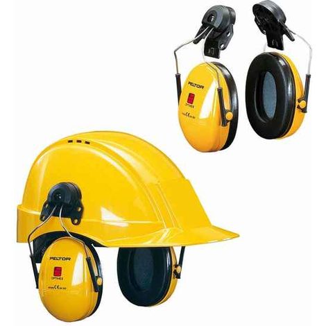 Par de orejeras anti-ruido 3m™ Peltor™ Modelo Optime™ I, Amarillo, para cascos Peltor y 3m, 27db. Se monta sobre nuestras referencias
