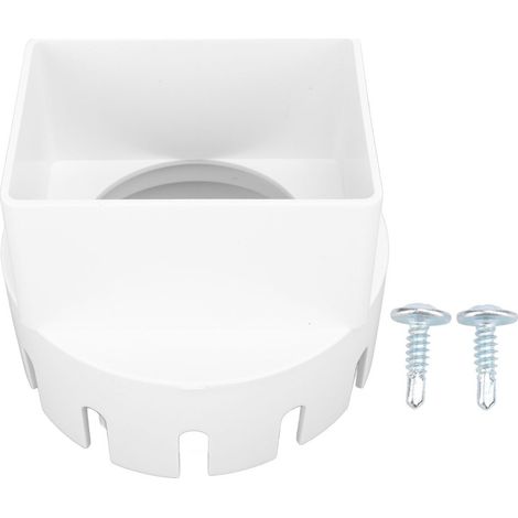 Adaptateur de descente de gouttière en PVC carré 3 x 4 pouces, adaptateur pour tuyau de drainage extérieur blanc (1/5)