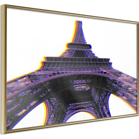 Affiche Murale Encadrée "Symbol of Paris Purple" 90 x 60 cm Or (1/2)
