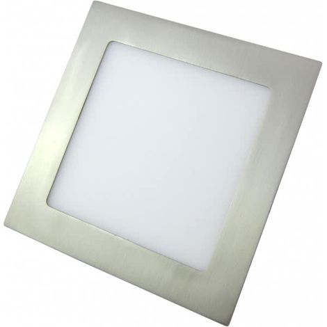Faretto 12w 4000k quadrato agamenon 990lm nichel 2x17x17 cm ritaglio 15x15 cm
