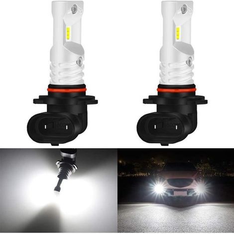 9006 HB4 Ampoule antibrouillard à LED Maxi 80W CSP Puces 1600 lumens 6500K Phare antibrouillard Blanc ou feu diurne DRL, Paquet de 2 (1/4)