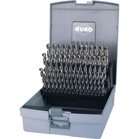 RUKO Spiralbohrer-Satz DIN 338 Typ N, HSS-G in Kunststoffkassette - 41 tlg. - 214218RO (1/2)