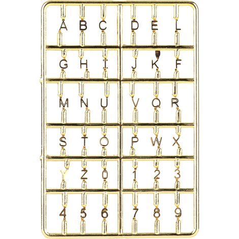 Ensemble de lettres et chiffres pour maison de poupée, échelle 1/12, accessoire de mobilier miniature pour porte d'entrée, couleur or. (1/5)