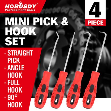 Kit d'outils de réparation automobile 2020 Mini Hook rouge et noir 4 pièces, tournevis extracteur de joint d'huile, 118 g, 20 x 13 x 1,5 (1/5)