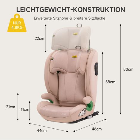 Silla infantil i-Size R129, 100-150 cm, reposacabezas 10 posiciones, ISOFIX, rosa OKMYHOME (1/5)