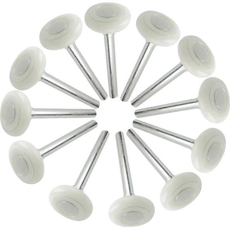 Roulettes de porte de garage, tige de 10 cm (4 pouces), lot de 12, en nylon silencieux de 5 cm (2 pouces). (1/5)
