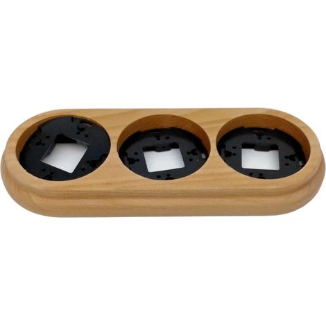Marco Triple Superficie de Madera Clara