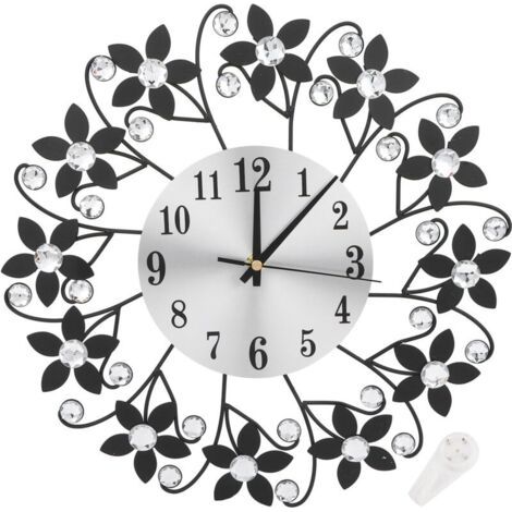 Horloge murale en métal moderne cristal décor de bureau à domicile horloge murale en métal silencieuse (1/5)