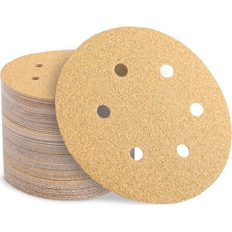 Schleifscheiben 150mm Klett 6 Loch Mix Körnung(P60-400)-100 Stück (1/5)