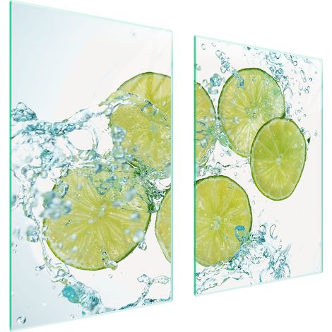 Assiette de protection en verre pour la cuisine 65x52 vert citron (1/5)