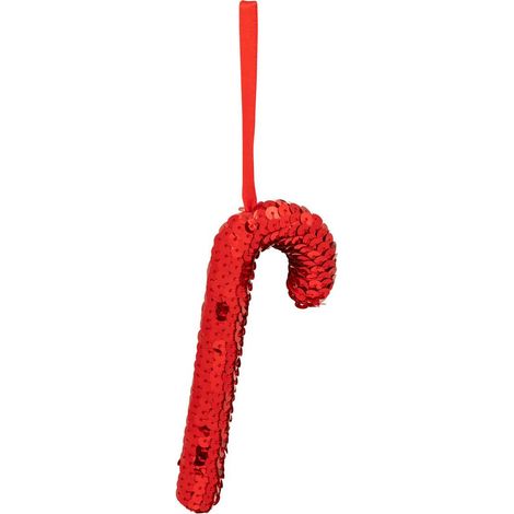 Soggetto orzo zucchero paillettes polistirolo h.15cm rosso - Feeric lights & christmas