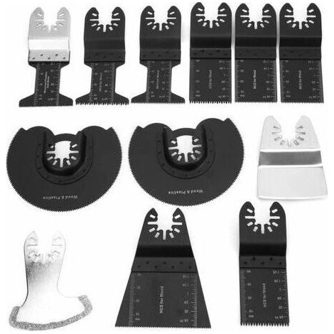 Lames D\\\\'outils Multiples 12 Pièces Lame de Scie Oscillante au Carbure Accessoires D\\\\'outils Oscillants Multi-outils pour Bosch, Fein, Makita, Milwaukee, etc. (1/5)