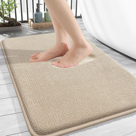 1 Tapis de bain, Mousse à mémoire de forme, Velours doux, Antidérapant PVC, Absorbant 1,5cm, Salle de bain Cuisine (1/5)
