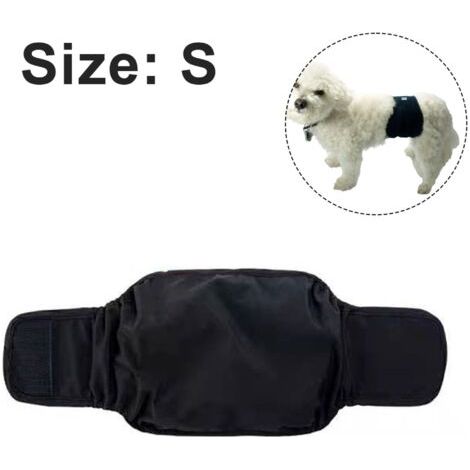 Dog Cinch (Lot de 3) - Couche super absorbante pour chien pour homme lavable - Couche réutilisable pour chien pour homme, noir, S