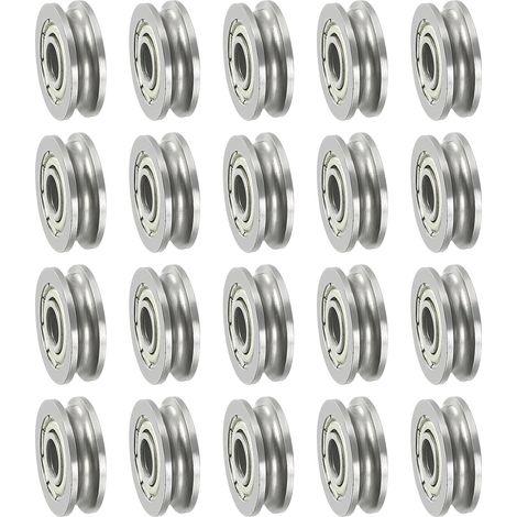 20 Pièces Roulement À Rainure En U 4x13x4mm Roulement De Rail Roue Poulie De Guidage À Rainure En U, Roulements À Billes Scellés En Acier Au Carbone, Pour Système Liner (1/5)