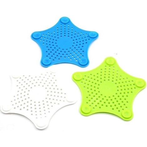 Crépines de salle de bain en silicone - Crépines de cuisine - Crépines d'évier bleues (1 pièce) - Tapis de bonde d'évier - Crépine de douche bleue (1 pièce) (1/5)