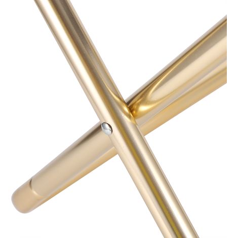 Tragbarer Campinghocker aus Aluminium, Klappstuhl mit Tragetasche inklusive – 31 cm großer, schwarz-goldener Klapphocker aus Aluminium zum Angeln, Grillen und Campen (1/5)
