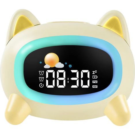 Despertador educativo, LED multicolor, 6 sonidos, luz nocturna de 4 niveles, para habitación infantil. (1/5)