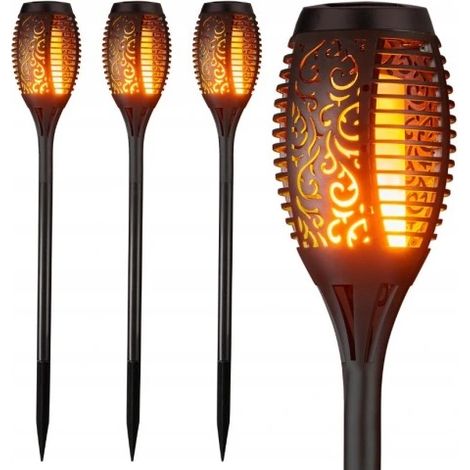LAMPADA SOLARE A LED CON EFFETTO FIAMMA E FUOCO (4 PEZZI)