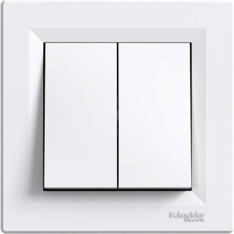 Bouton-poussoir Double - ABS - 10 A - 2300 W - Pour Installation Encastrée Intérieure - 1 Pièce