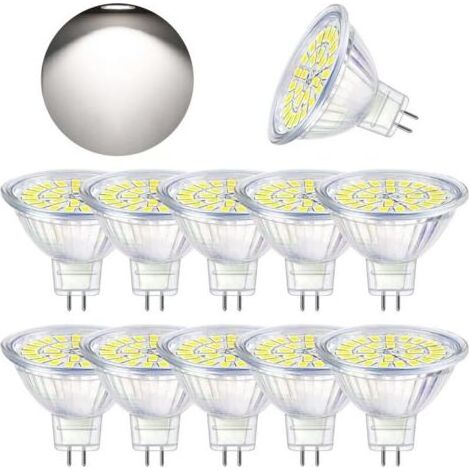 Ampoule LED GU5.3 Blanc Froid 6000K, MR16 LED 12V 5W Equivalent à 50W Halogène, Ampoules LED Spot Non Dimmable, Lot de 10 (1/4)