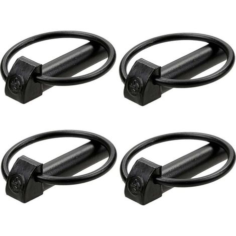 4x goupille clip noir diamètre 6mm x longueur 45mm acier tondeuse tracteur motoculteur remorque (1/2)
