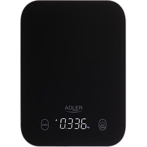 ADLER BALANCE DE CUISINE, PRÉCISION 1 G, ASPECT NOIR ÉLÉGANT AD 3181 BLACK (1/5)