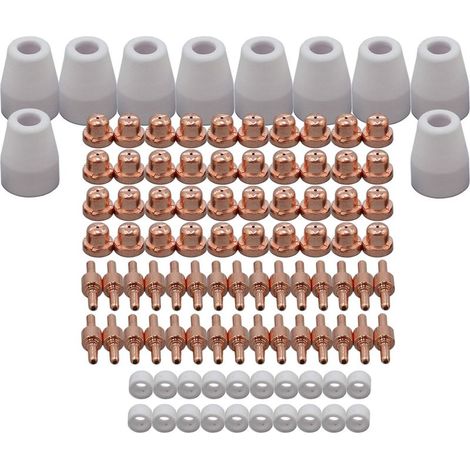 Kit Consommables Standard pour Torche Plasma PT-31 LG-40/JG40 Buse 18866 Électrode 18205 Écran Céramique 18204 pour Découpeurs Cut 40, Cut 50 et CT-312 100 pièces (1/5)