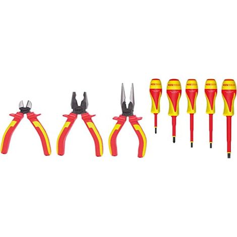 KS Tools, 117.1105 VDE, Set di pinze e cacciaviti con isolamento a norma DIN EN 60900, 8 pz.