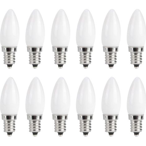 10 Pcs Ampoules LED E12 230VAC/1.5W, Mini Ampoules LED E12 Candélabres Adaptées pour l'Éclairage de l'Hôtel de l'Armoire de Voiture à Maison (1/5)