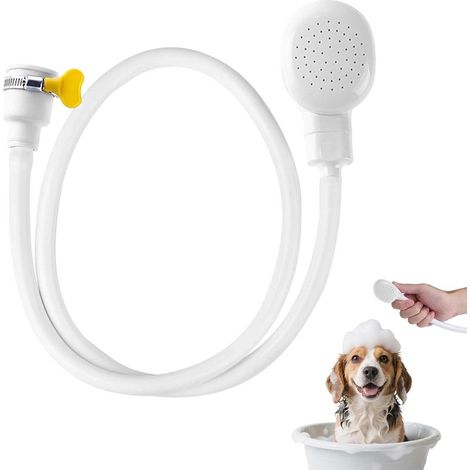Pomme de douche pour animal domestique avec tuyau en caoutchouc, douchette portable pour animaux domestiques,1.3m (1/5)
