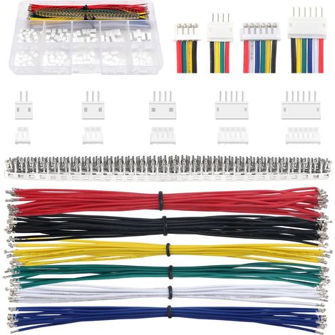 420 Pieces 1.5mm JST Connector Kit, JST-ZH 2/3/4/5/6 Pin and Male/Female Connector, with 26 AWG Pre-Crimped Cables and Female Pin Crimp Terminal (Double)