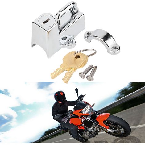 Verrou de casque moto Kuryakyn pour custom, diamètre 1-1/4 à 1-1/2, modèle 4232, finition chromée, fixation robuste pour cruiser. (1/5)