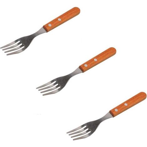 Forchetta da Cucina 3 Pezzi con Manico in Legno Posate Set Utensili da Cucina Moderno (1/4)
