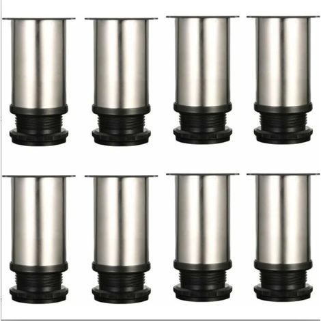 Höhenverstellbare Möbelfüße ab 8 Fuß - Verchromtes Metall - Höhenverstellbar (Gesamt: 80-95 mm)